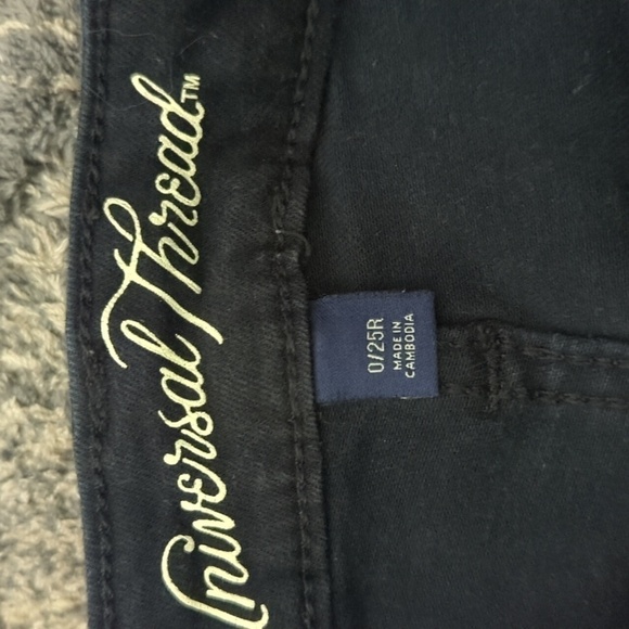 Universal Thread High Rise Skinny Bootcut Women's Size 0/25R  Black Jeans Pants - Picture 4 of 8